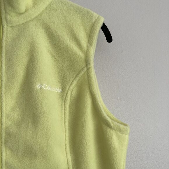 Columbia Womens Yellow Fleece Vest Size Medium Full Zip Winter Warm Cozy NEW - Picture 4 of 9